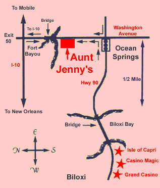 Map to Aunt Jenny's